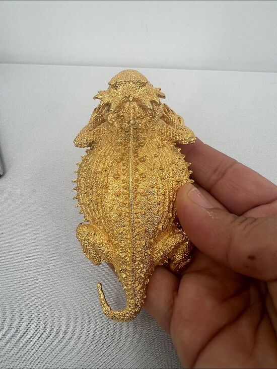 California Coastal Horned Lizard Gold Plated Belt Buckle main image 5